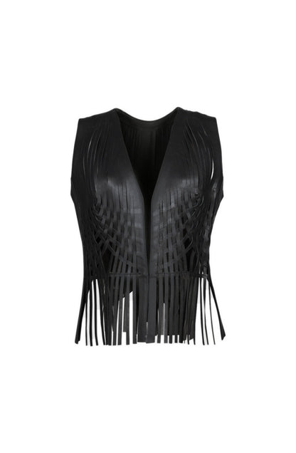 Attalea Leather Vest Black