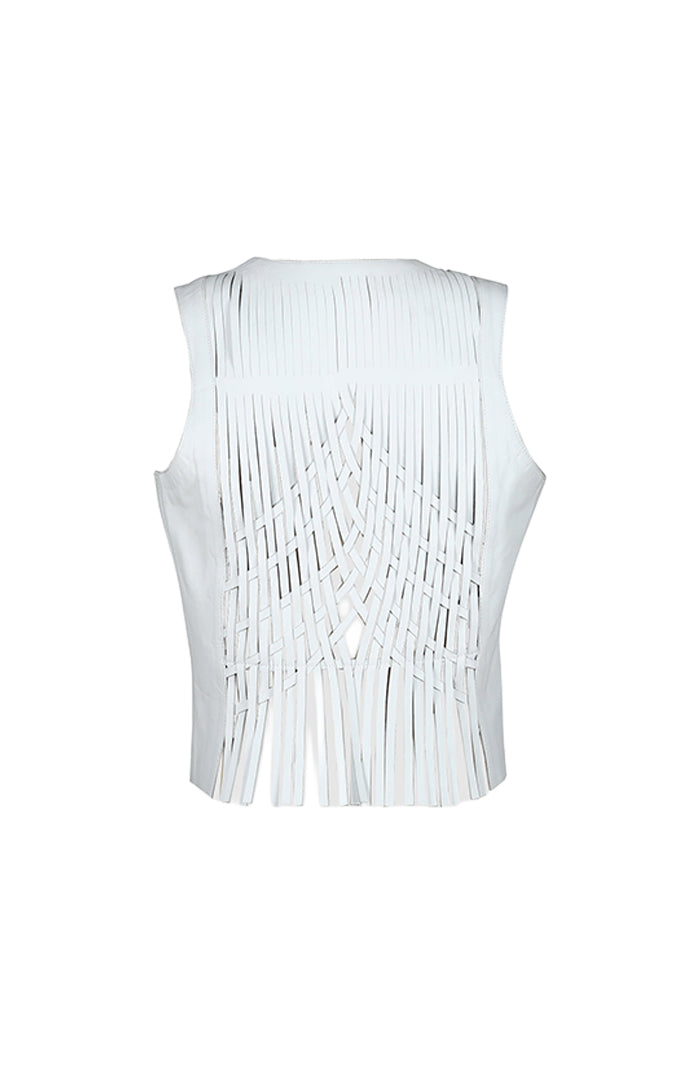 Attalea Leather Vest White