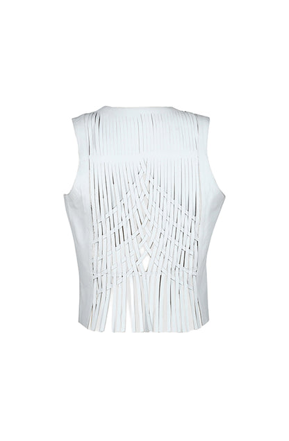 Attalea Leather Vest White
