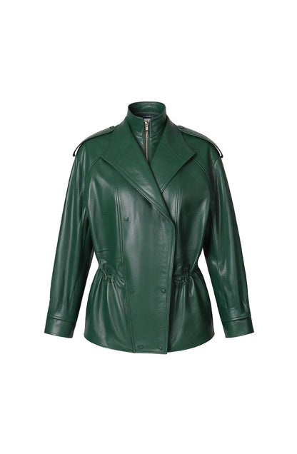 Gavin Leather Jacket Olive