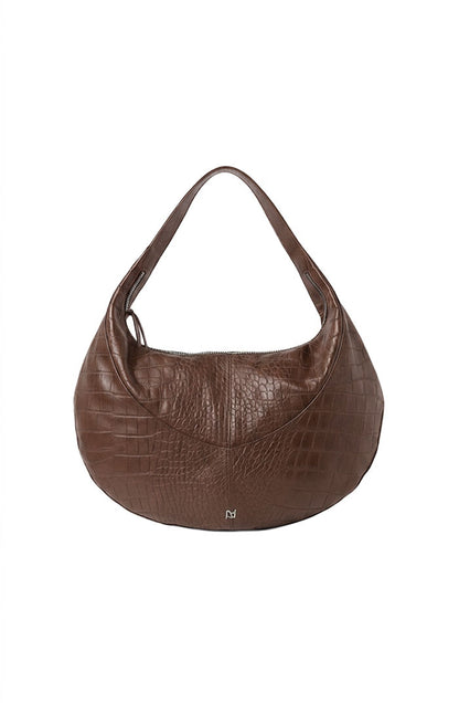 Evan Leather Bag Brown Croc