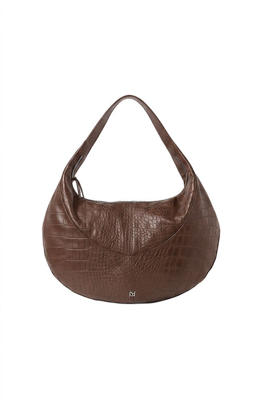 Evan Leather Bag Brown Croc