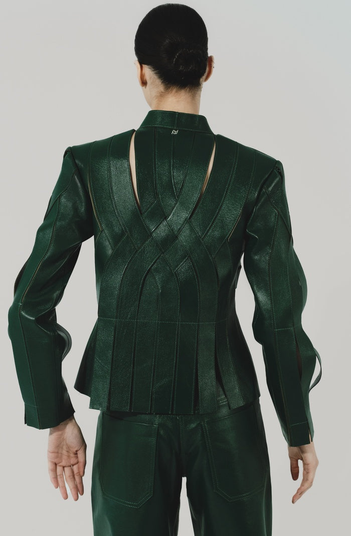 Brianna Leather Jacket Olive