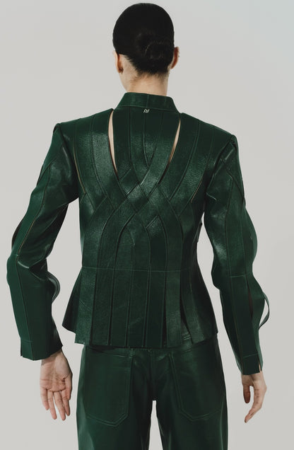 Brianna Leather Jacket Olive