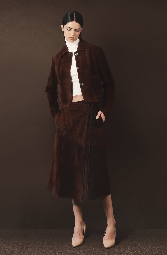 Harper Suede Jacket Brown