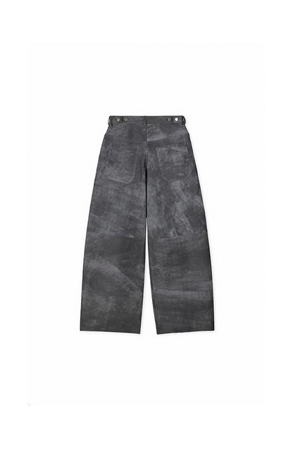 Gabriel Leather Pants Washed Grey