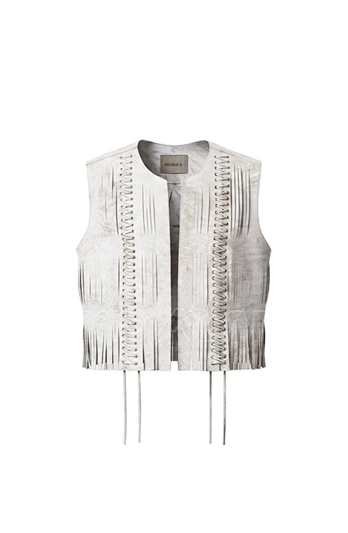 Caniayla II Leather Vest Washed White