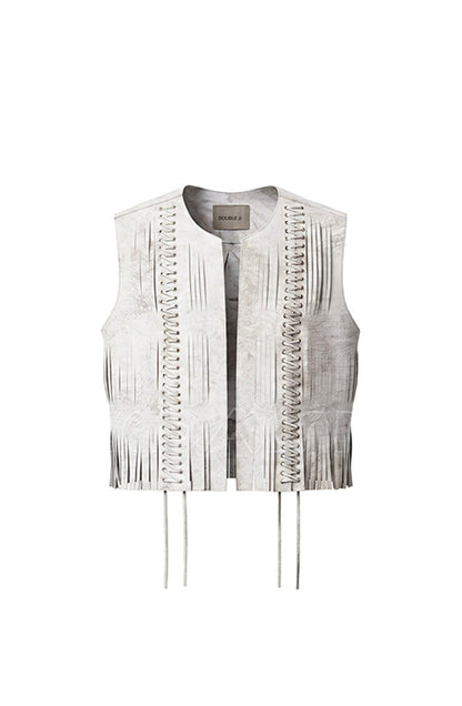 Caniayla II Leather Vest Washed White
