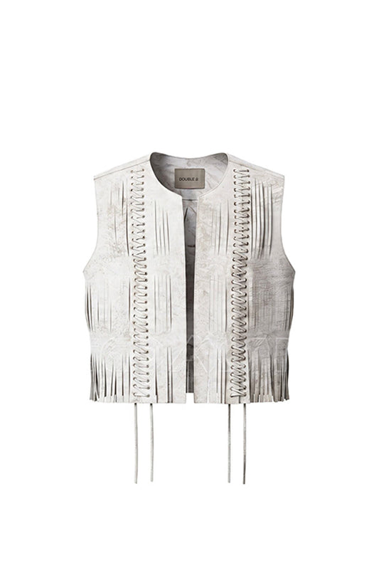 Caniayla II Leather Vest Washed White