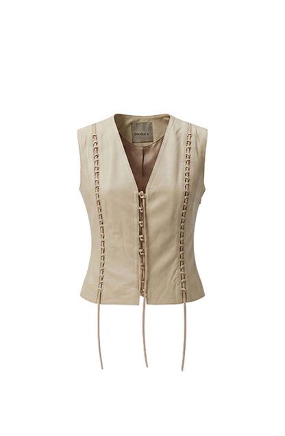 Jade Leather Top Butter Yellow