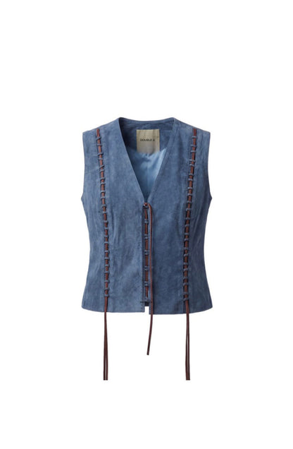 Jade Suede Top Blue