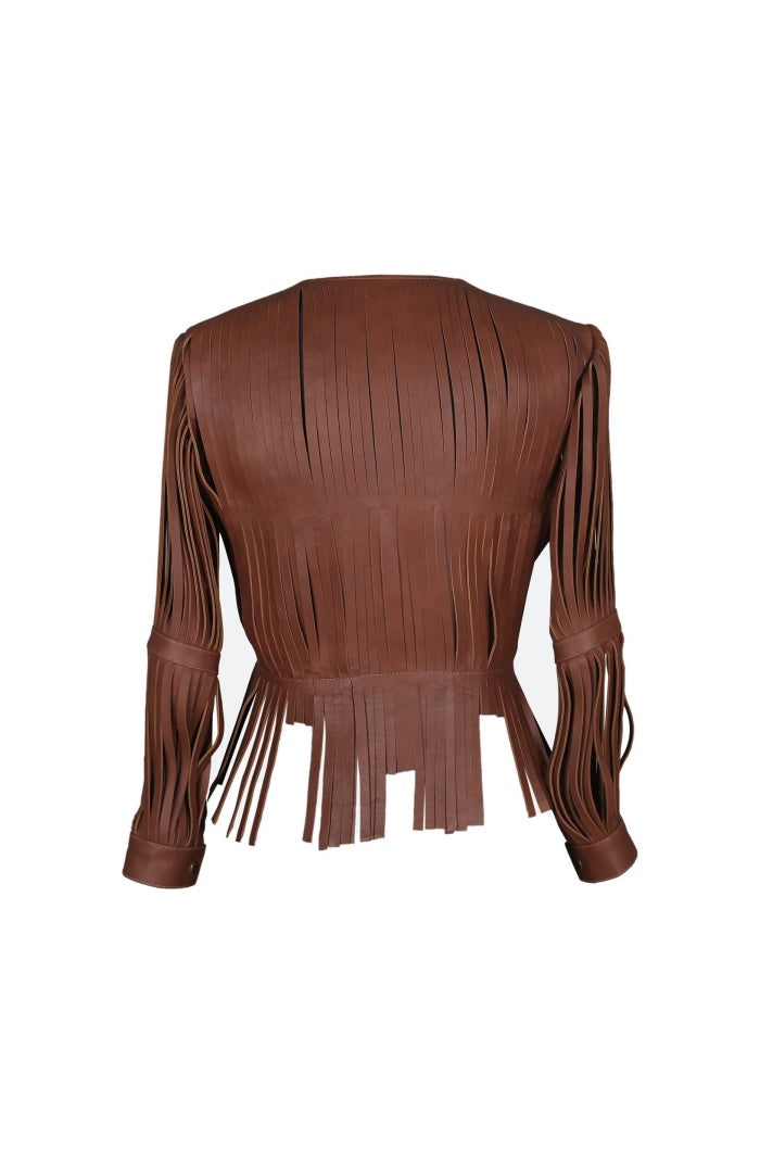Ayla Leather Jacket Brown