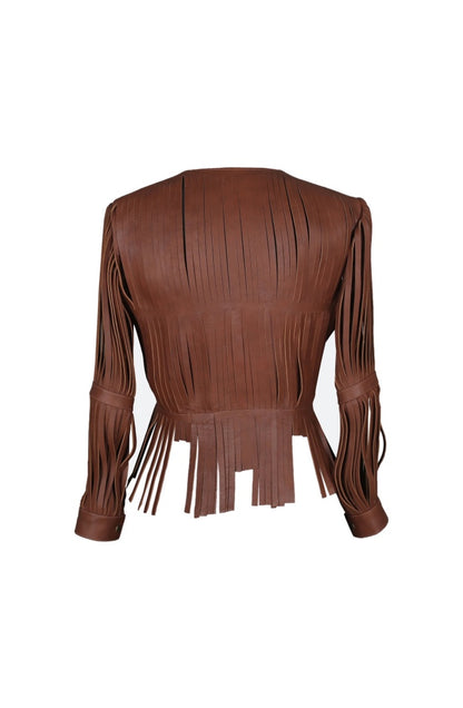 Ayla Leather Jacket Brown