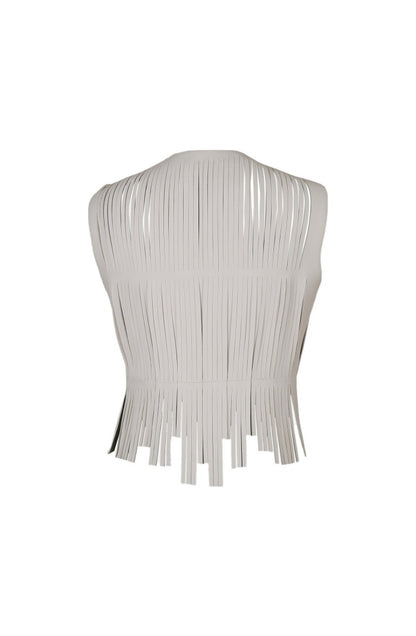 Ayla Leather Vest White