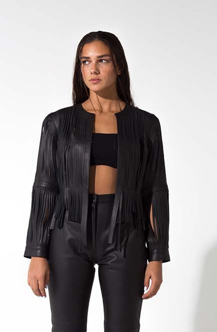 Ayla Leather Jacket Black
