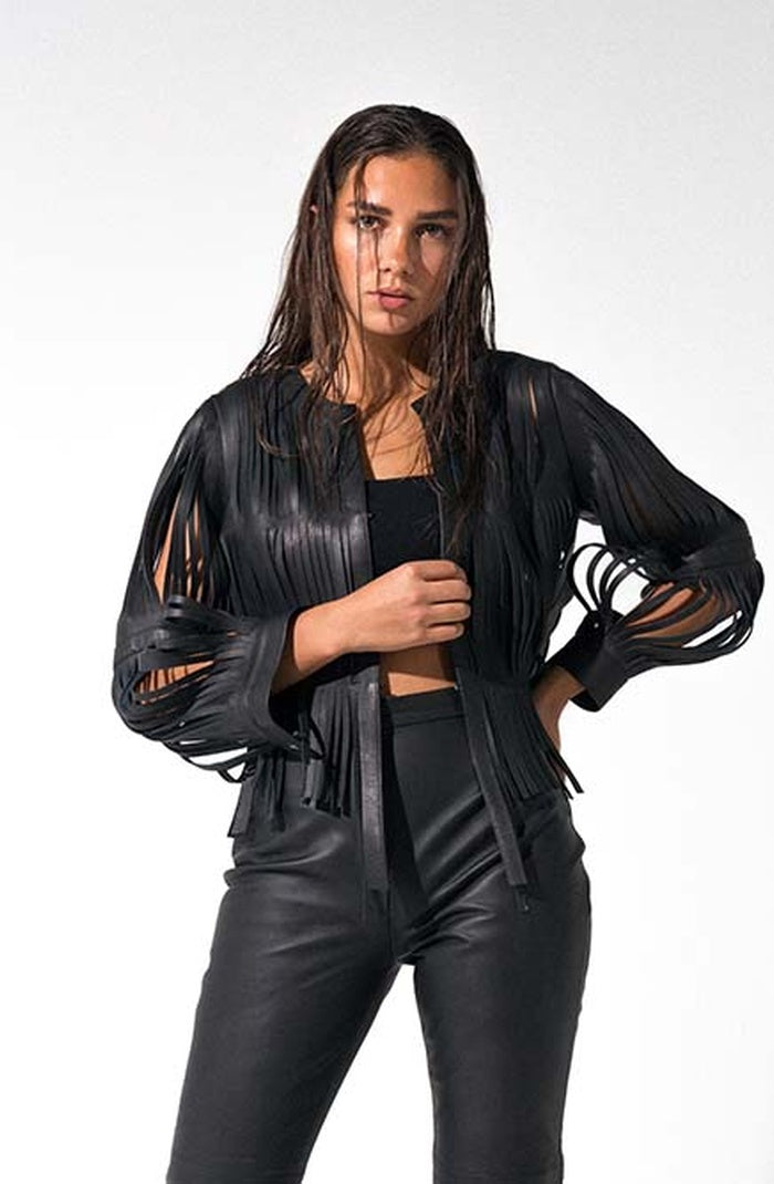 Ayla Leather Jacket Black