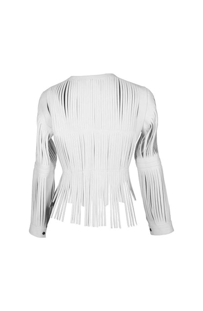Ayla Leather Jacket White