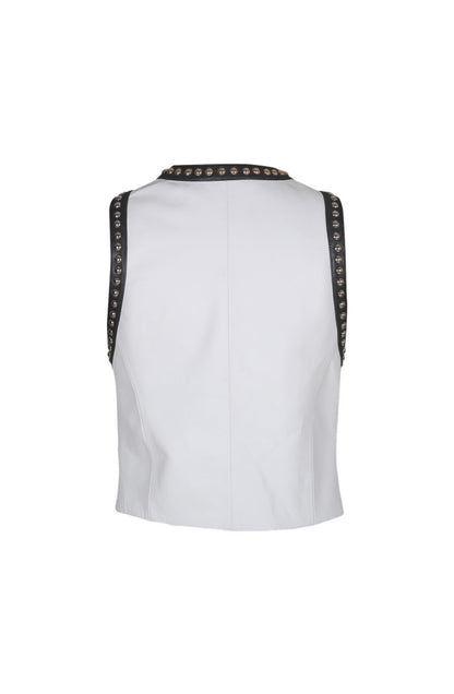Yin Yang Studded Leather Vest