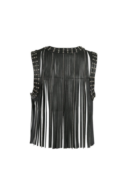 Juniper Leather Vest Black