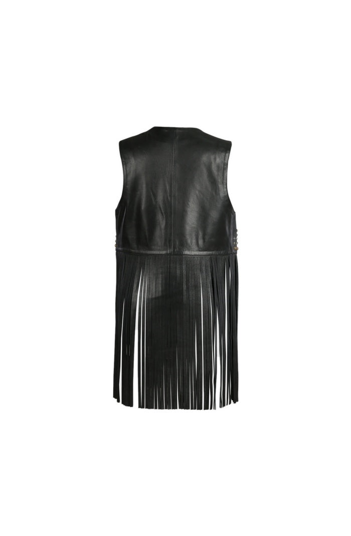 Clair De Lune Leather Vest Black