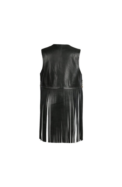 Clair De Lune Leather Vest Black