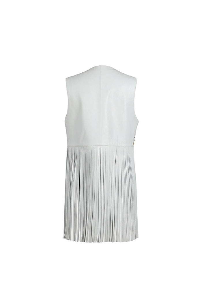 Clair De Lune Leather Vest White