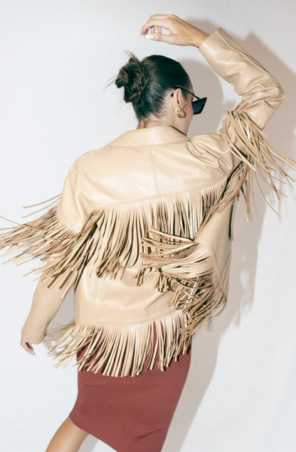 Pyrus Leather Jacket Nude Beige