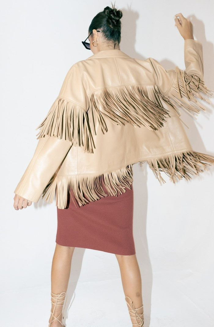 Pyrus Leather Jacket Nude Beige
