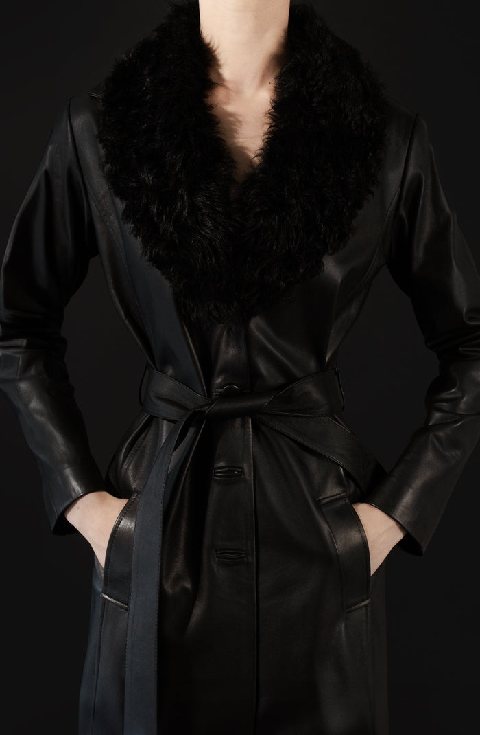 Dominic Leather Coat Black