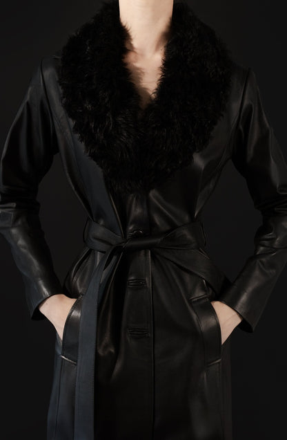 Dominic Leather Coat Black