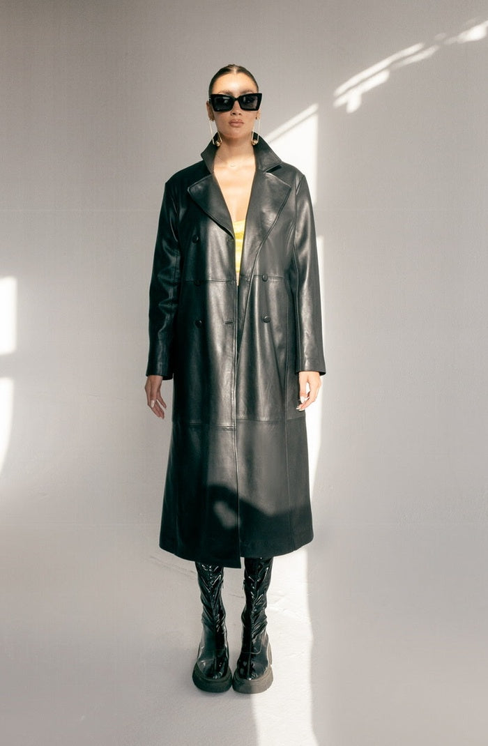 Aster Leather Coat Black
