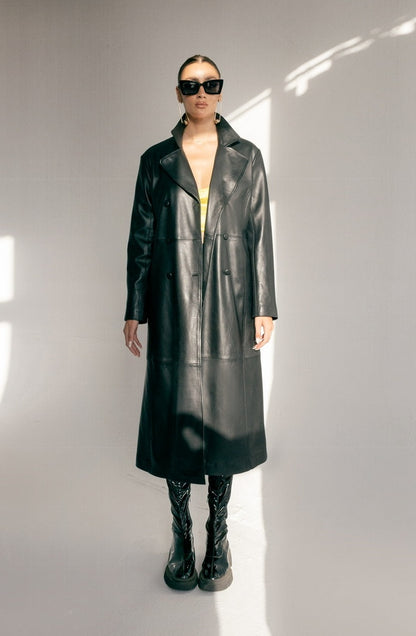 Aster Leather Coat Black