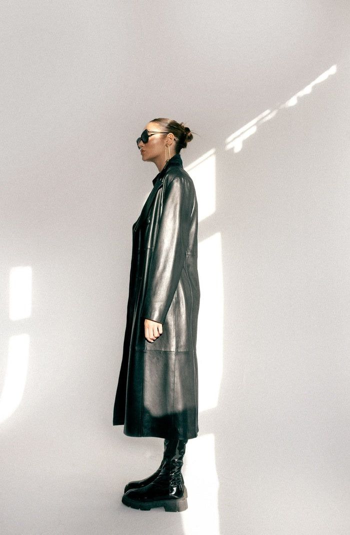 Aster Leather Coat Black