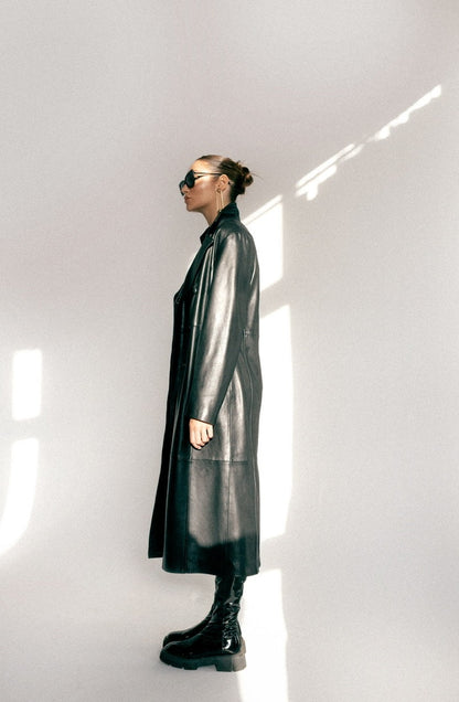 Aster Leather Coat Black