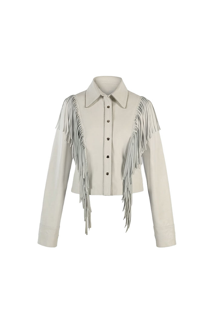 Cascade Leather Jacket White