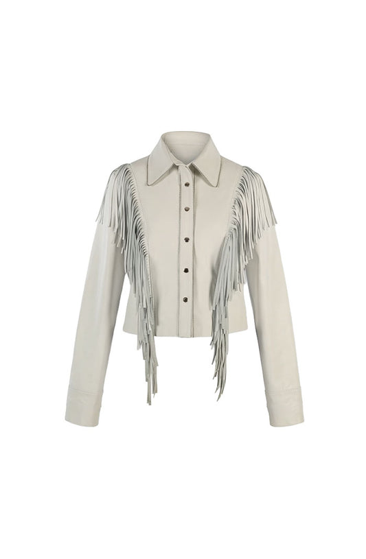 Cascade Leather Jacket White