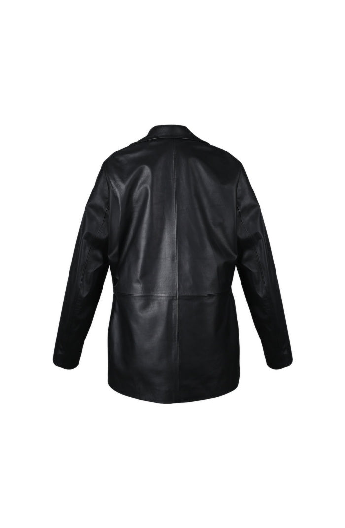 Polaris Leather Blazer Black