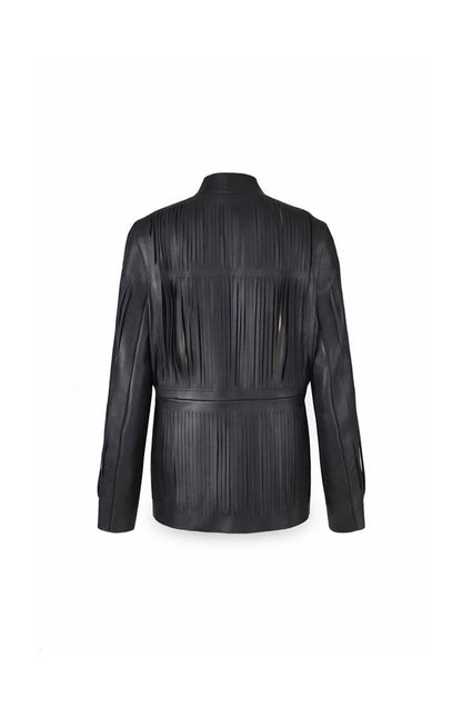 Ayla Leather Blazer Black