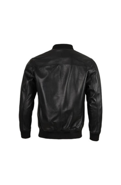Bailey Bomber Leather Jacket Black