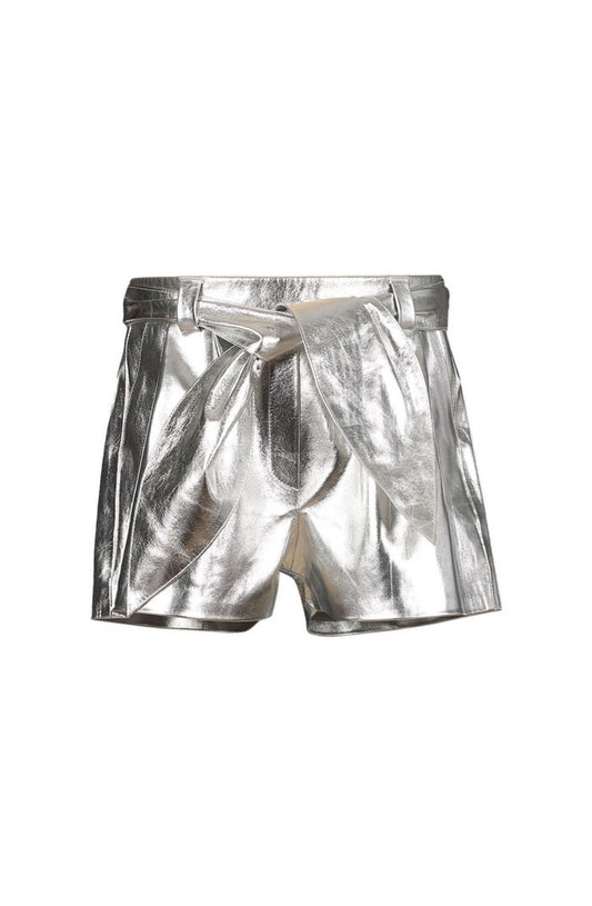 Moonbow Leather Shorts Silver