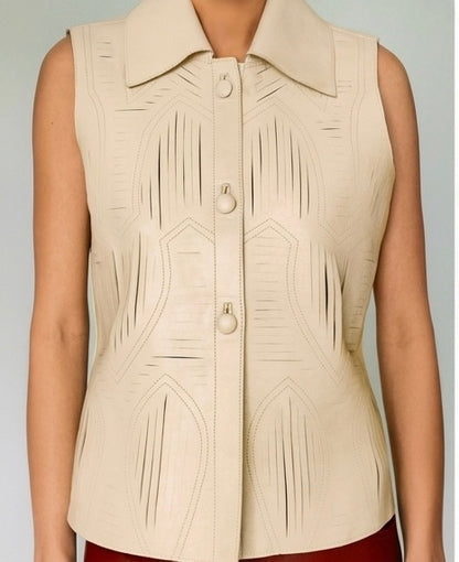Jayden Leather Vest Butter Yellow