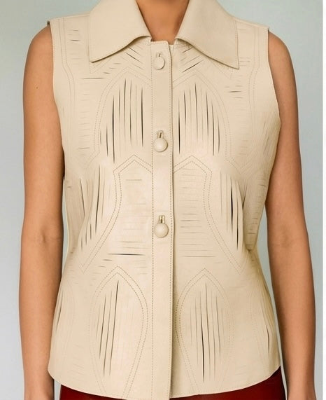 Jayden Leather Vest Butter Yellow
