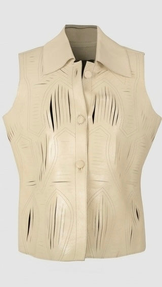 Jayden Leather Vest Butter Yellow