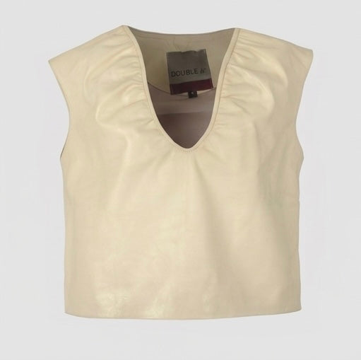 Fiona Leather Top Butter Yellow
