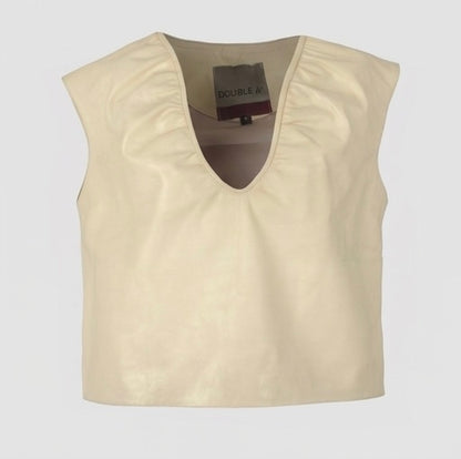 Fiona Leather Top Butter Yellow