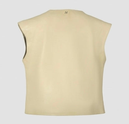 Fiona Leather Top Butter Yellow