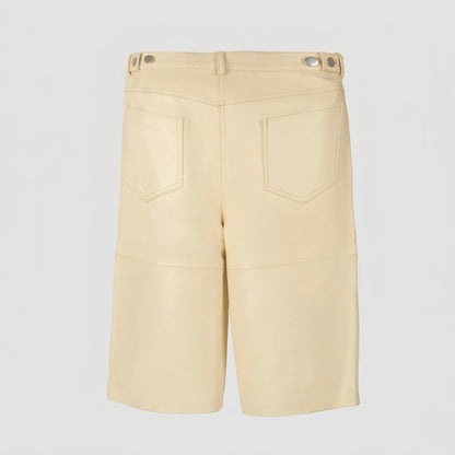 Callie Leather Bermuda Shorts Butter Yellow