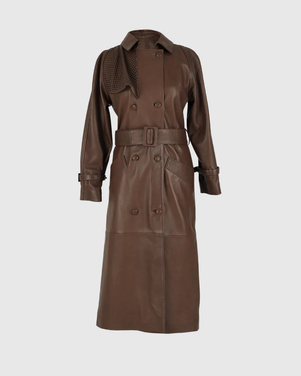 Ebony Leather Coat Brown