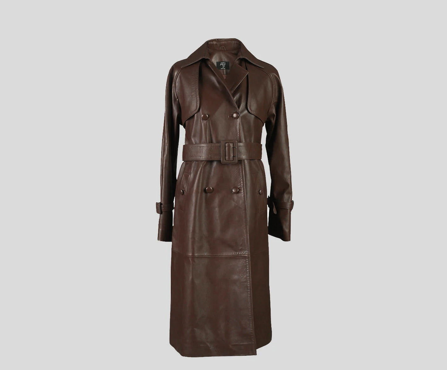 Dahlia Leather Coat Brown