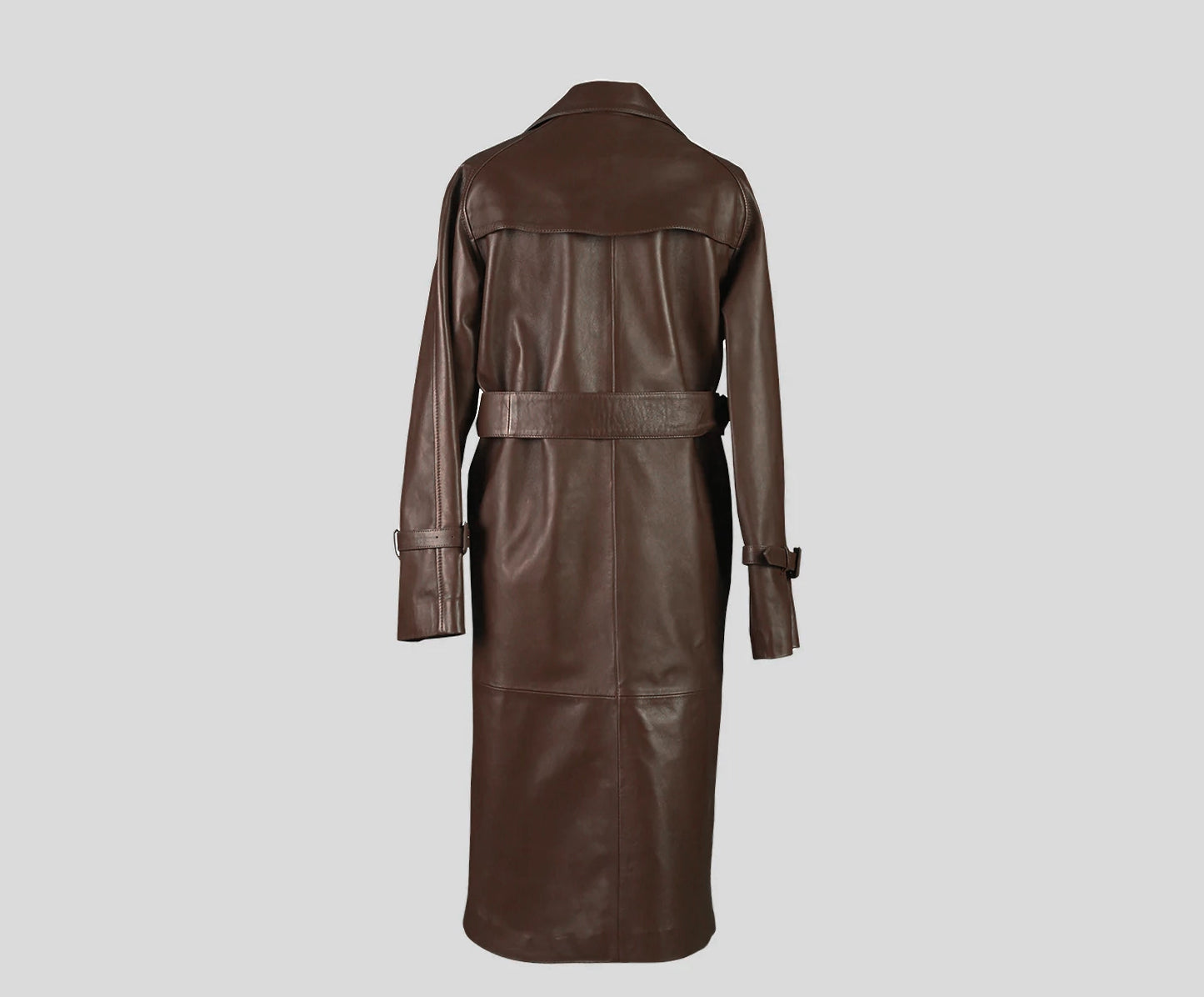 Dahlia Leather Coat Brown